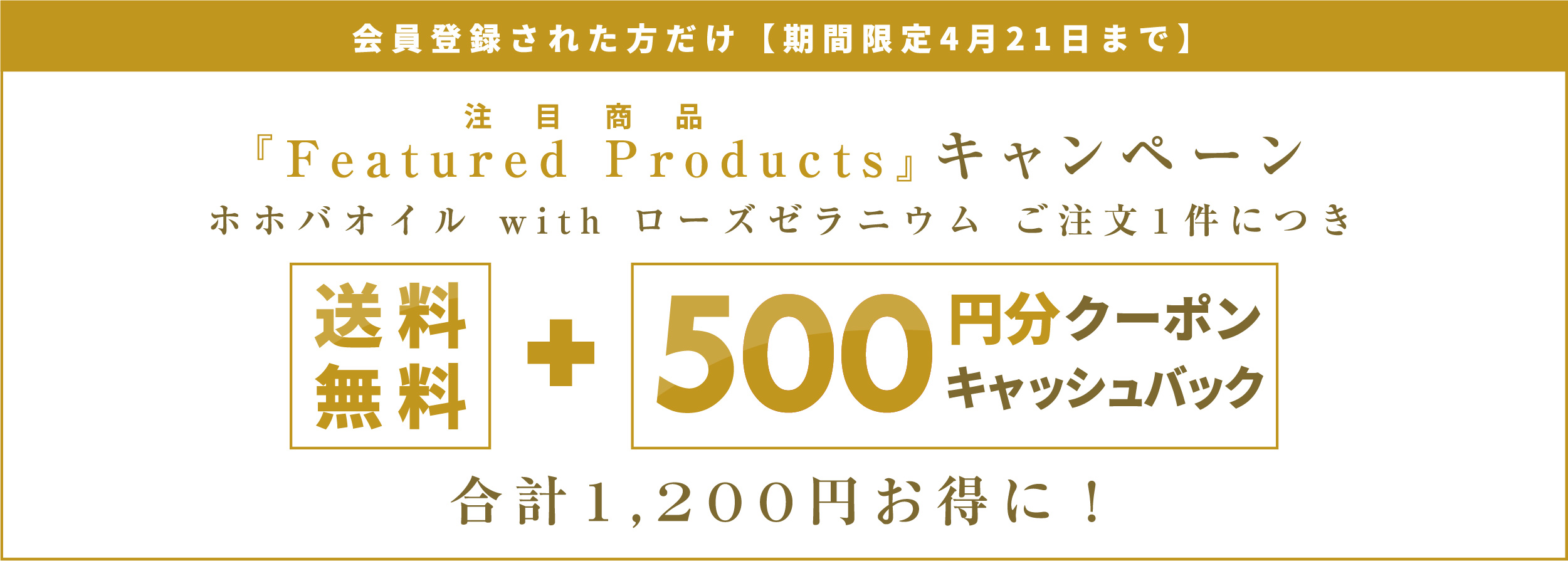 会員登録された方だけのお得なキャンペーン開催中！500円分クーポンキャッシュバック